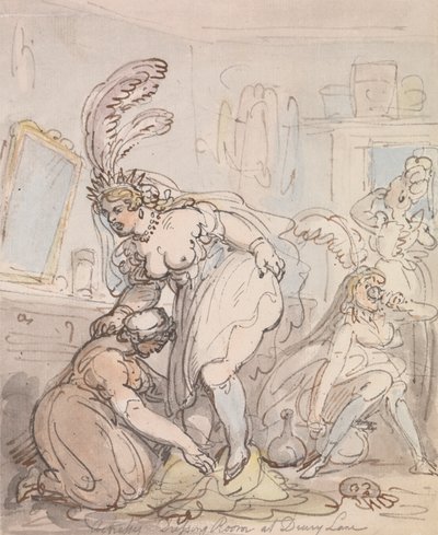 Skuespillerinnenes omkledningsrom på Drury Lane av Thomas Rowlandson