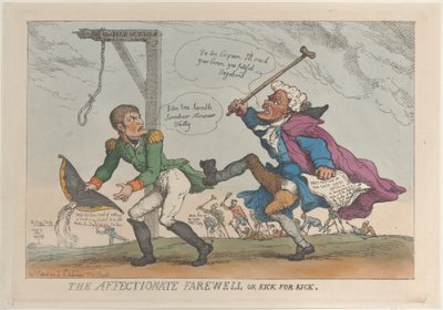 The Affectionate Farewell, eller Kick for Kick, 17. april 1814., 17. april 1814. av Thomas Rowlandson