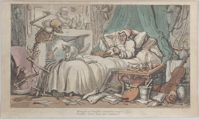 Antikvarens siste vilje og testamente fra The English Dance of Death, vol. I, plate 2..., 1816. av Thomas Rowlandson