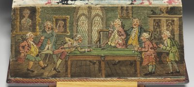 "The Book of Common Prayer", detalj av et forkantmaleri av "A Billiard Game", 1772 av Thomas Rowlandson
