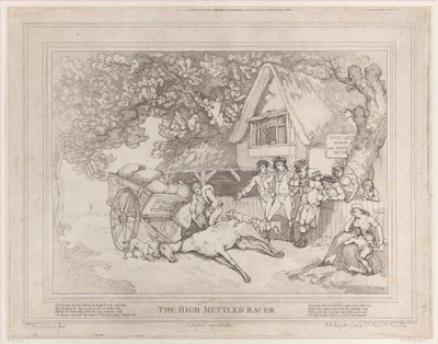 The Cart Horse fra The Life of a Racehorse, eller The High-Mettled Racer, 20. juli..., 20. juli 1789 av Thomas Rowlandson