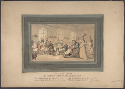 Baths bekvemmeligheter: En offentlig frokost av Thomas Rowlandson