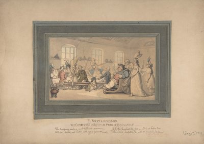 Komfortene ved bad og offentlig frokost, 1780-1827. av Thomas Rowlandson