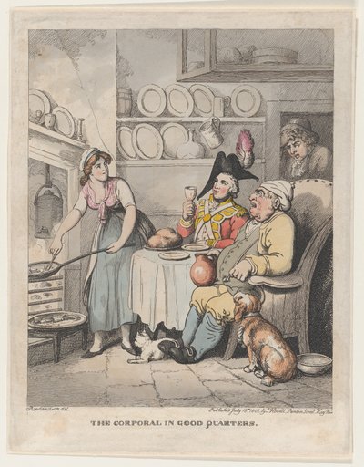 Korporalen i gode kvartaler, 18. juli 1802., 18. juli 1802. av Thomas Rowlandson