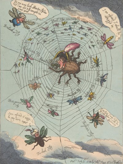 The Corsican Spider in His Web!, 12. juli 1808., 12. juli 1808. av Thomas Rowlandson