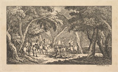 Døden - Revejakt - En landskapsscene, 1787. av Thomas Rowlandson