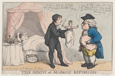 The Death of Mrs. Republic, 14. desember 1804., 14. desember, av Thomas Rowlandson