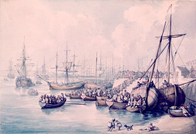 Ilandstigningen av royalistene i Toulon av Thomas Rowlandson