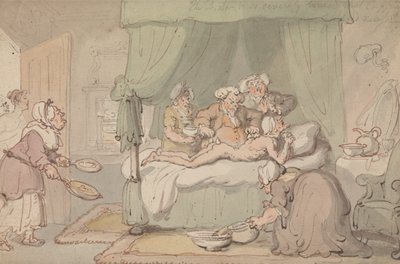 «Legen har så alvorlige blåmerker at det anses nødvendig å bruke koppterapi» av Thomas Rowlandson