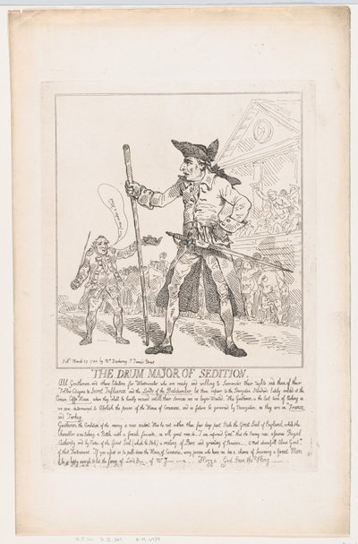 The Drum Major of Sedition, 29. mars 1784., 29. mars 1784. av Thomas Rowlandson