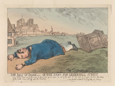 «Dagons fall» eller «Sjeldne nyheter fra Leadenhall Street» av Thomas Rowlandson