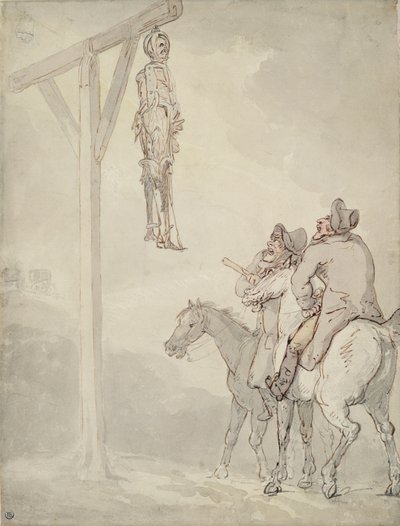 The Gibbet (penn og blekk, akvarell og blyant på papir) av Thomas Rowlandson