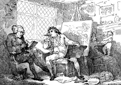 Historikeren animerer sinnet til en ung maler, 1784. av Thomas Rowlandson