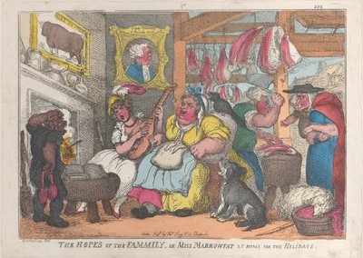 The Hopes of the Family, eller Miss Marrowfat at Home for the Holidays, 1809-13., 1809-13. av Thomas Rowlandson