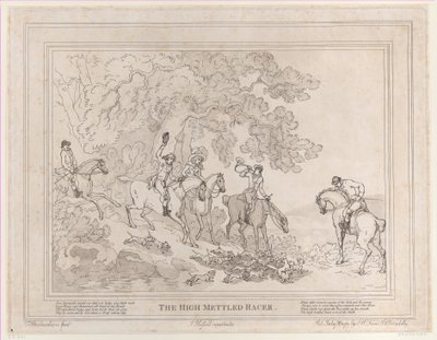Jegeren fra The Life of a Racehorse, eller The High-Mettled Racer, 20. juli 1789., 20. juli 1789 av Thomas Rowlandson