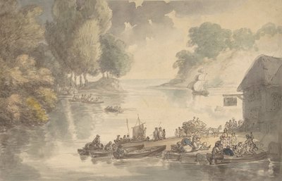 The Inn at the Ford, 1775-1827. av Thomas Rowlandson