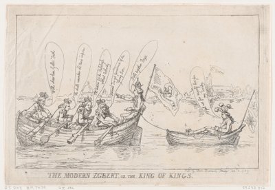 Den moderne Egbert, eller Kongenes konge, 8. januar 1789., 8. januar 1789. av Thomas Rowlandson