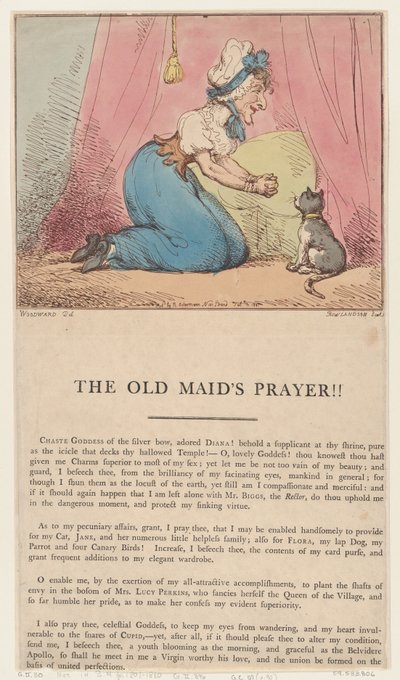 Den gamle hushjelpens bønn!!, 10. februar 1801., 10. februar 1801. av Thomas Rowlandson