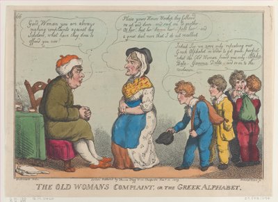 The Old Womans Complaint, eller det greske alfabetet, 15. januar 1809., 15. januar 1809. av Thomas Rowlandson