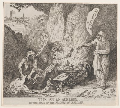 The Pit of Acheron eller The Birth of the Plagues of England, 28. januar 1784., 28. januar 1784. av Thomas Rowlandson