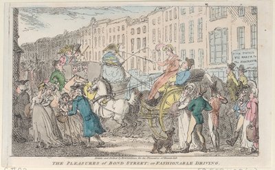 The Pleasures of Bond Street: or Fashionable Driving, 1807., 1807. av Thomas Rowlandson