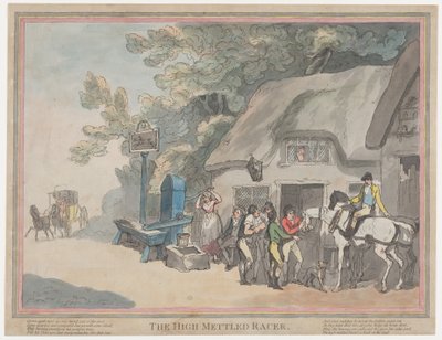 Posthesten (fra *The Life of a Racehorse, or The High-Mettled Racer*) av Thomas Rowlandson