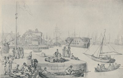 The Quay, Blackwall Docks, 1810, 1920 av Thomas Rowlandson