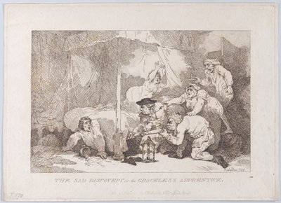 Den triste oppdagelsen av den ubehøvlede lærlingen av Thomas Rowlandson