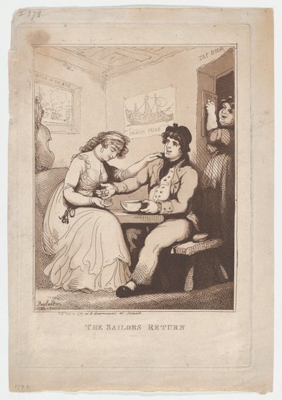 Sjømannens retur, 10. oktober 1799., 10. oktober 1799. av Thomas Rowlandson