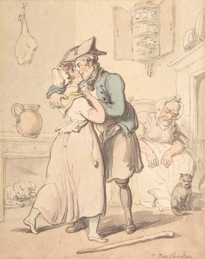 Sjømannens retur fra aktiv tjeneste, 1780-1827. av Thomas Rowlandson