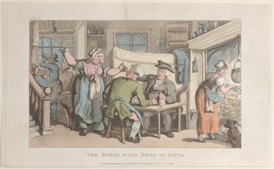 The Scold, med News of Olivia, fra The Vicar of Wakefield, 1. mai 1817., 1. mai 1817. av Thomas Rowlandson