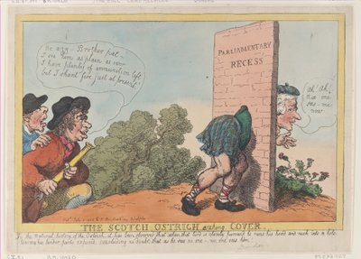 The Scotch Ostrich Seeking Cover, 8. juli 1805., 8. juli 1805. av Thomas Rowlandson