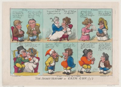 The Secret History of Crim Con, Fig 1, 18. august 1808., 18. august 1808. av Thomas Rowlandson
