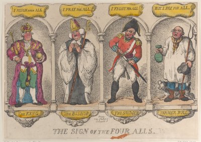 The Sign of the Four Alls, 1810., 1810. av Thomas Rowlandson