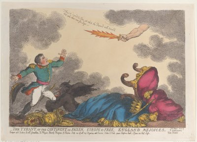 Tyrannen på kontinentet er falt, Europa er fritt, England gleder seg, 1. mai 1814., 1. mai 1814. av Thomas Rowlandson