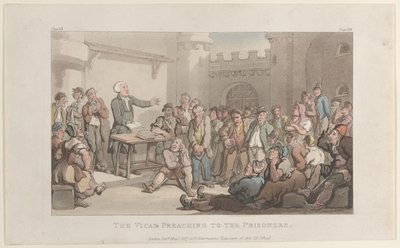 The Vicar Preaching to the Prisoners, fra The Vicar of Wakefield, 1. mai 1817., 1. mai 1817. av Thomas Rowlandson