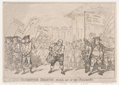 Westminster-desertøren trommede ut av regimentet, 18. mai 1784., 18. mai 1784. av Thomas Rowlandson