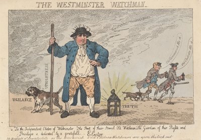 The Westminster Watchman av Thomas Rowlandson