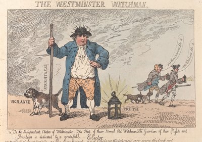 The Westminster Watchman av Thomas Rowlandson