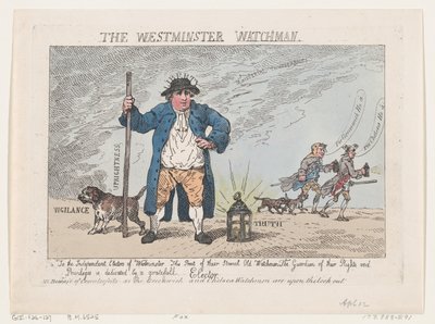 The Westminster Watchman, 12. april 1784., 12. april 1784. av Thomas Rowlandson