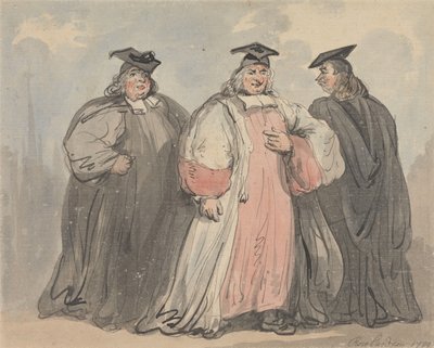 Tre teologiske lærde av Thomas Rowlandson