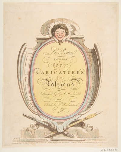 Tittelside: Le Brun Travested, eller Caricatures of the Passions, 21. januar 1800. av Thomas Rowlandson