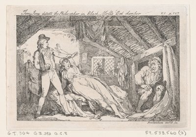 Tom Jones oppdager filosofen i Black Molls Bedchamber, The History of Tom Jones, en ..., 1792. av Thomas Rowlandson