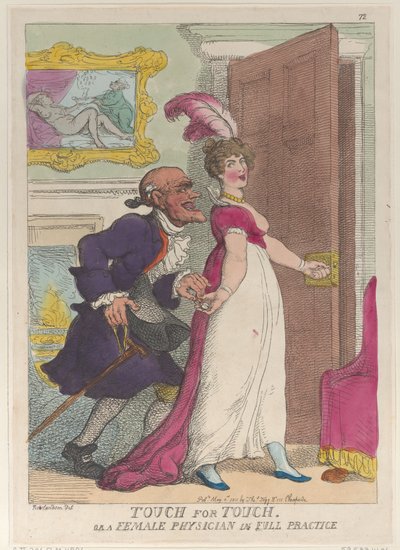 Touch for Touch eller en kvinnelig lege i full praksis, 1. mai 1811., 1. mai 1811. av Thomas Rowlandson