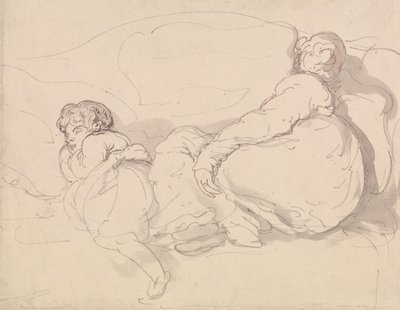 To sovende figurer av Thomas Rowlandson