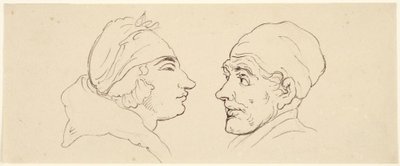 To karikaturer: Mann og kvinne av Thomas Rowlandson