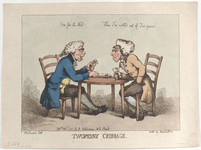 Twopenny Cribbage, [1. oktober 1799], gjenutgitt 1810., [1. oktober 1799], gjenutgitt 1810. av Thomas Rowlandson