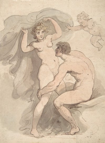 Venus, Anchises og Amor, 1780-1827. av Thomas Rowlandson