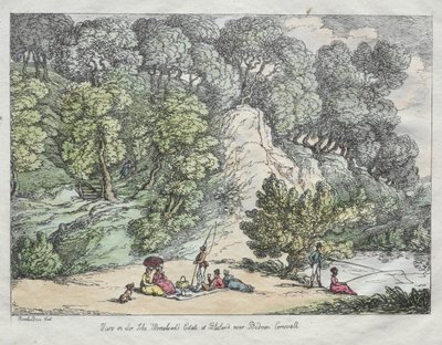 Utsikt over Sir John Moresheads eiendom på Blisland nær Bodmin, Cornwall av Thomas Rowlandson