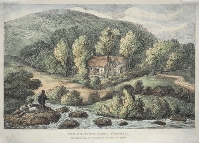 Utsikt i Cornwall: Utsikt over elven Camel, Cornwall av Thomas Rowlandson